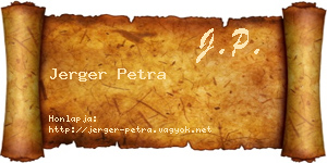Jerger Petra névjegykártya